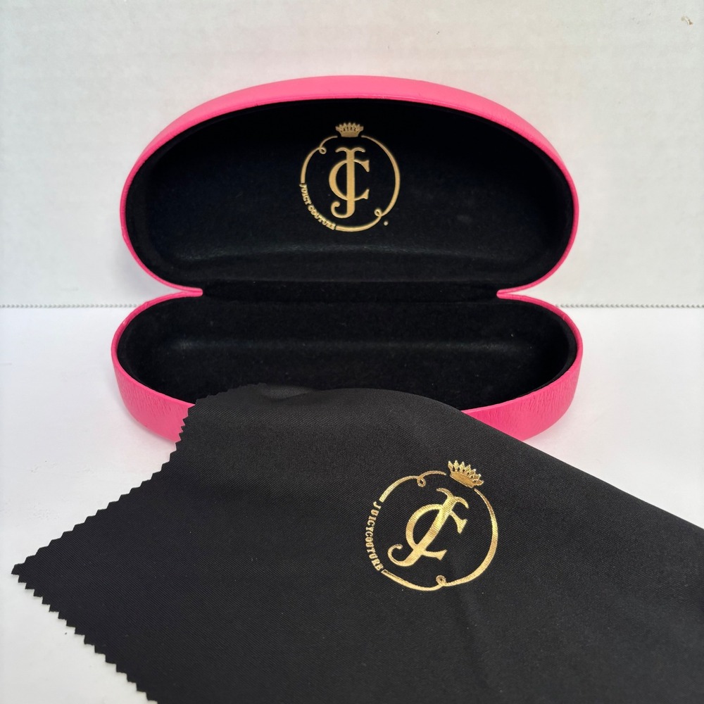 Juicy Couture Sunglasses Case Womens Hot Pink Clamshell Logo